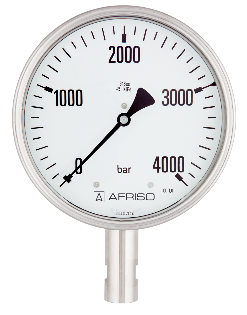 AFRISO Rohrfeder-Hochdruckmanometer RF100HD 0/2500bar HD-Anschluss 1/4" mit Innengewinde M16 x 1,5 radial Kl.1,0 D402 VOR 30840 30850 30880 30890 object_image_63931imagemain_dech