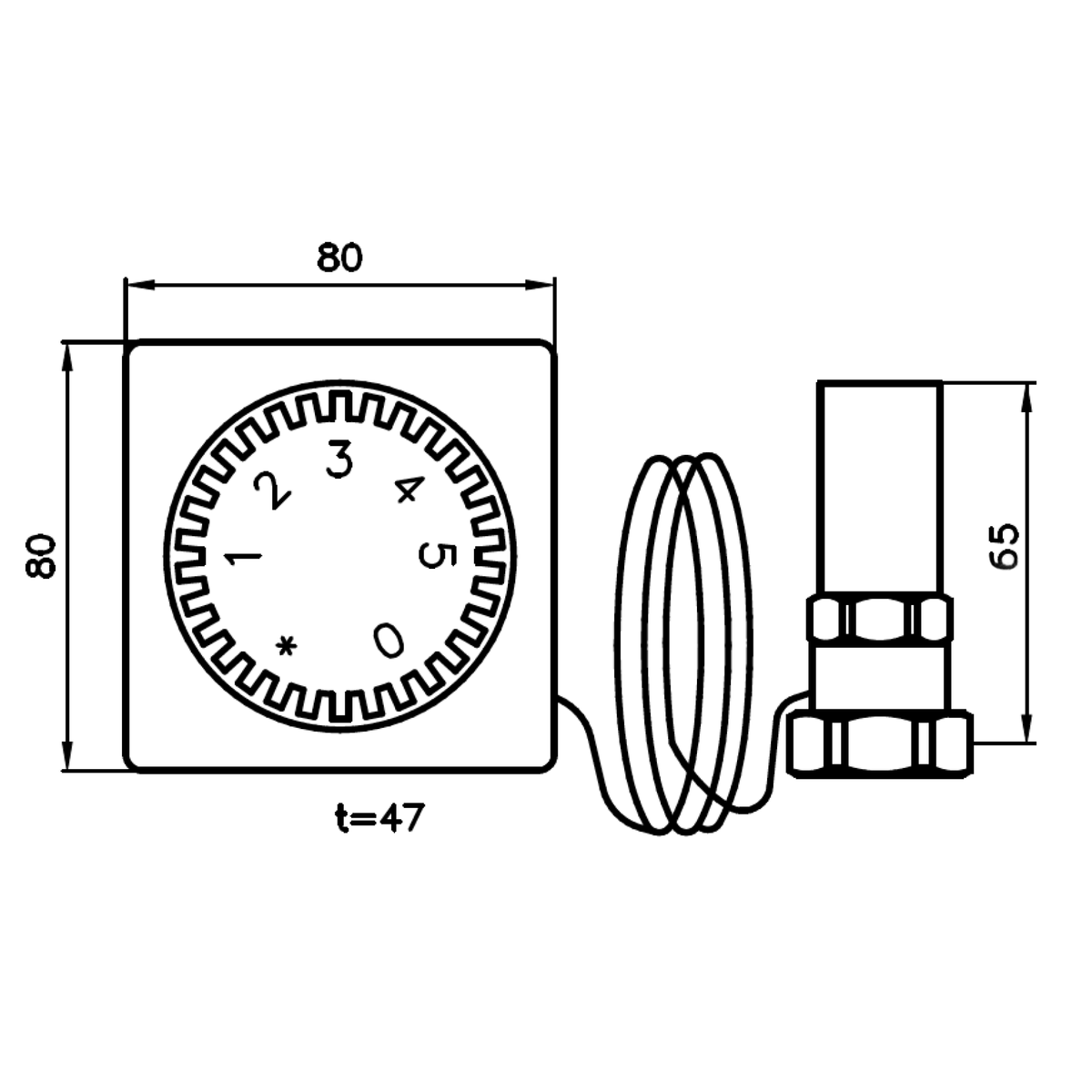 AFRISO Thermostat-Regelkopf 320 KH FVN Fernfühler 2m Fernversteller 0-Stellung BEF 91810