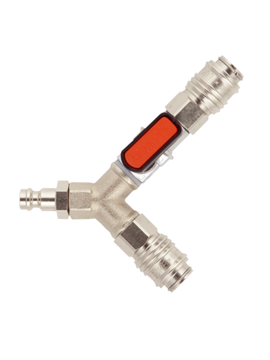 AFRISO Y-Verbinder mit 1x Absperrventil, 2x Kupplung DN5, 1x Stecknippel DN5 VOR 24120 24560 25920 object_image_57804imagemain_dech