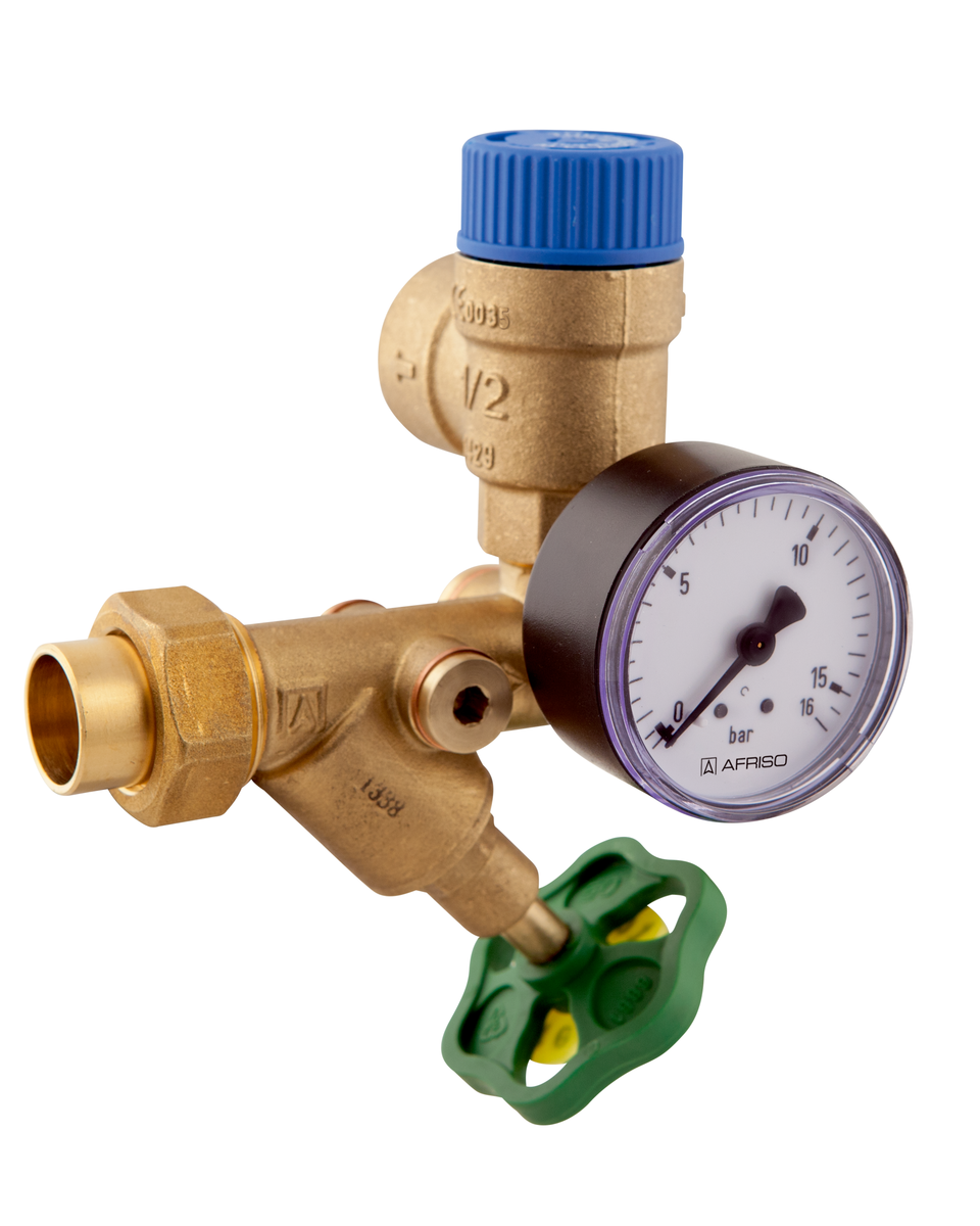AFRISO Wassersicherheitsgruppe WSG 75/8 Sicherheitsventil 8bar SAL 105460 105470 object_image_98367imagemain_dech