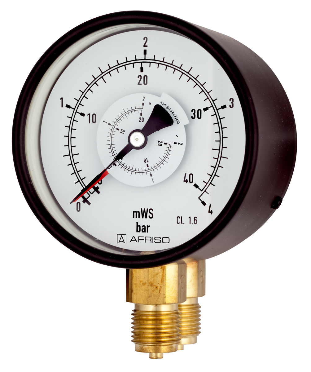 AFRISO Rohrfeder-Differenzdruckmanometer RF100Dif 0/0,6bar Kl.1,6 D201 Doppelskala bar/mWS SAR 60830 60840 60850 60860 60870 60880 60890 60900 60910 60920 60930