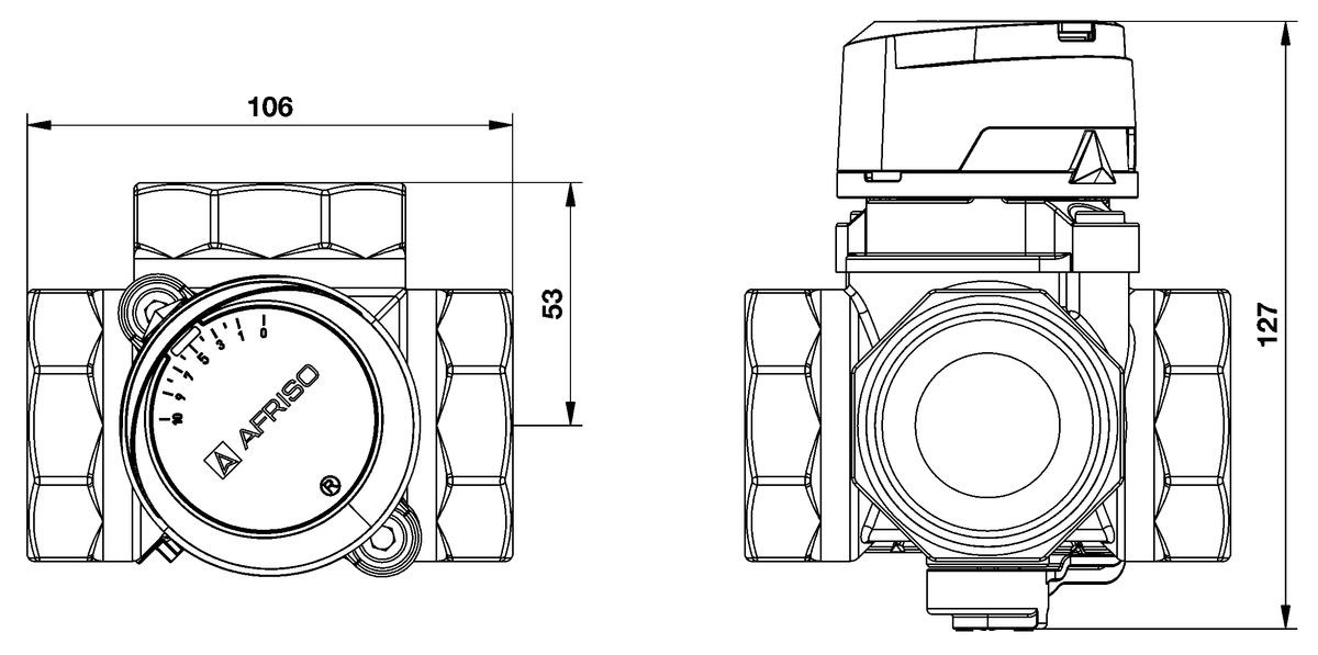 AFRISO 3-Wege-Mischventil ARV 386 Vario DN40 Rp1 1/2 BEF 108310