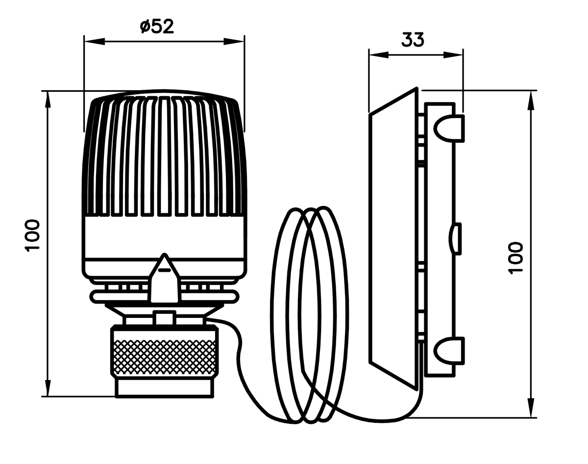 AFRISO Thermostat-Regelkopf 323 KD FN mit 0-Stellung weiß/schwarz 2m Danfoss BEF 92060