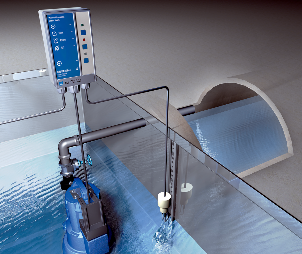 AFRISO Wasser-Warngerät WWG1 mit Bodensonde BWS 10-1 ANW 71910 71920