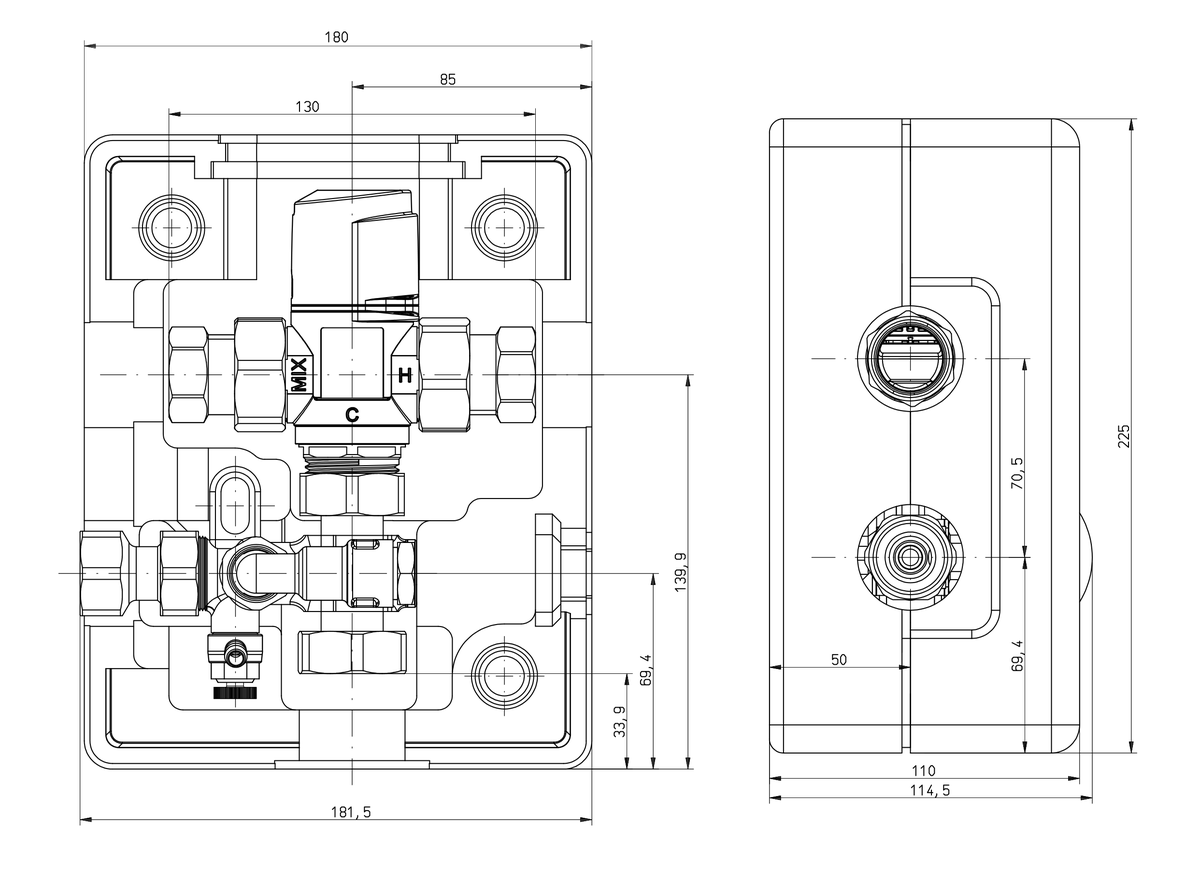 AFRISO Thermisches Mischventil ATM 363 WMG BEF 108540