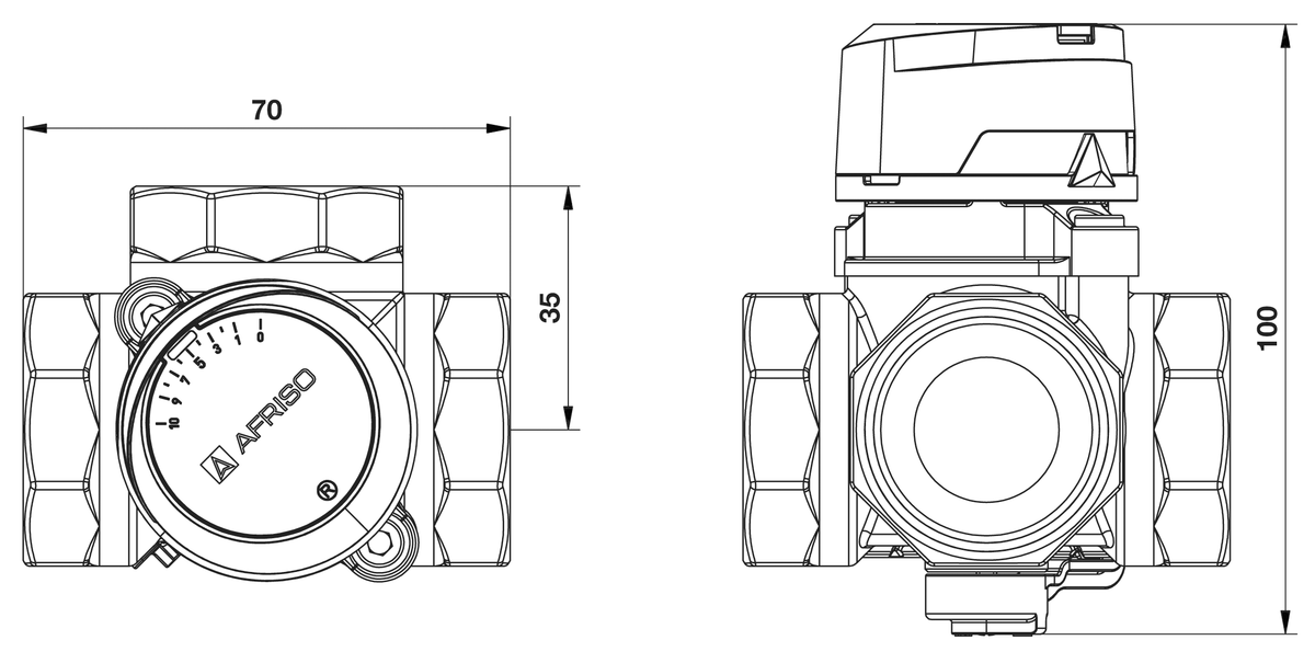 AFRISO 3-Wege-Mischventil ARV 382 Vario DN20 Rp3/4 BEF 108280