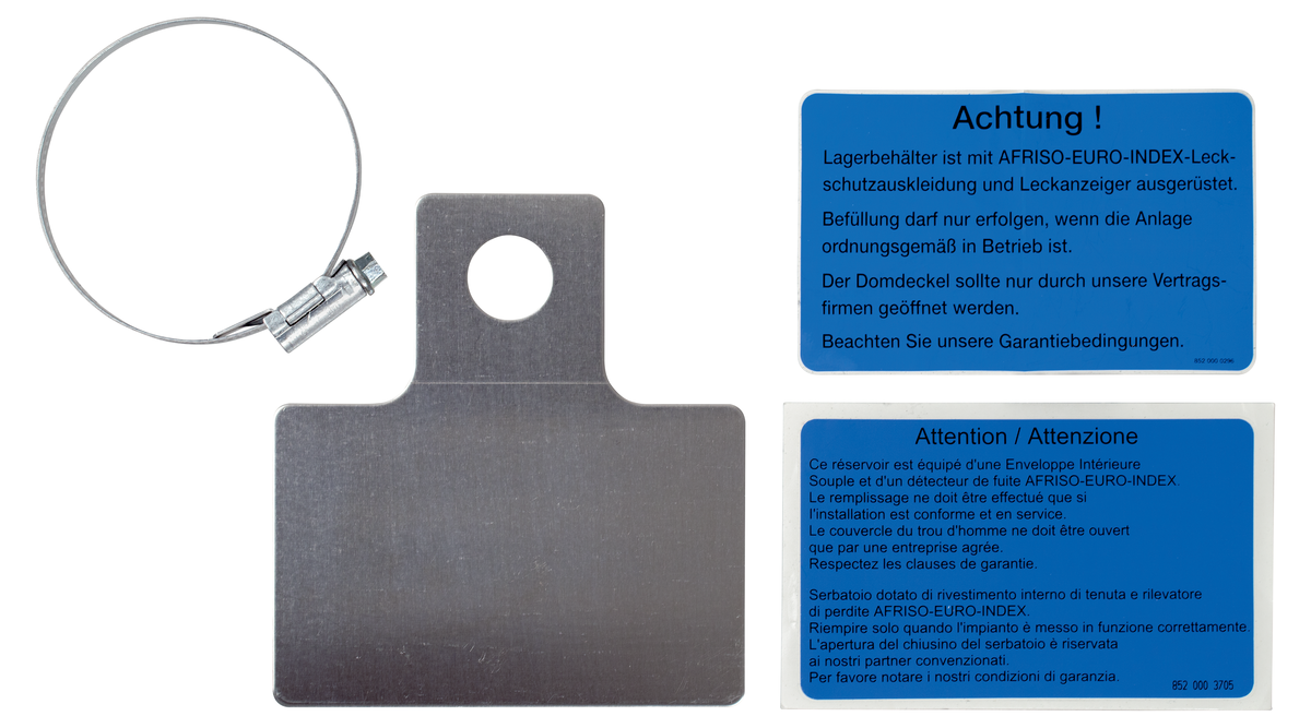 AFRISO Schilderhalter mit Schild und Schelle VOR 2850