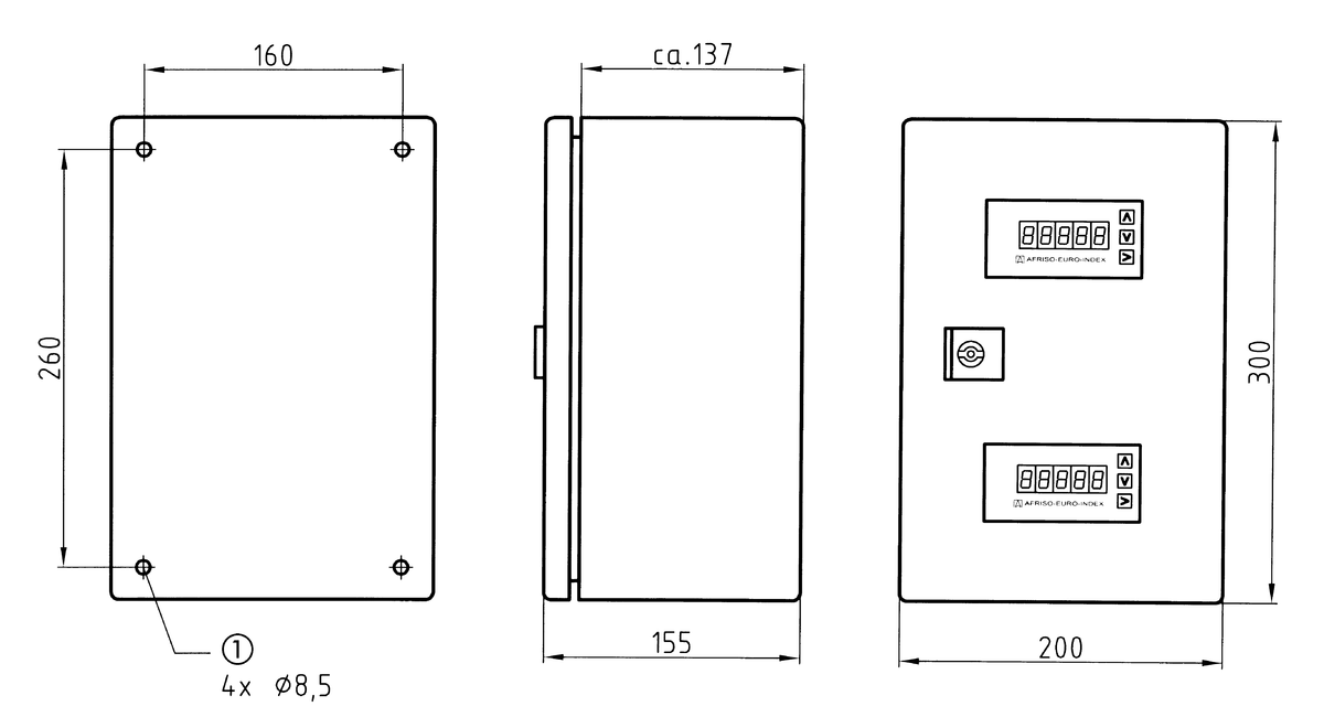 AFRISO Wandaufbaugehäuse WAG 02 BEF 96570