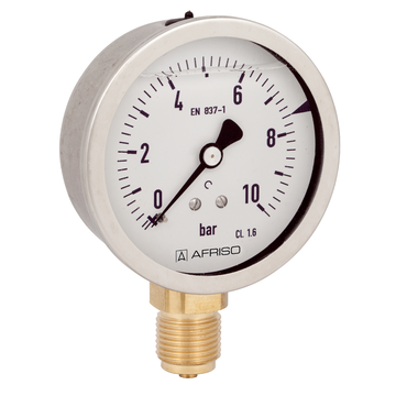 AFRISO Rohrfeder-Glyzerinmanometer RF80Gly 0/10bar G1/2B radial Kl.1,6 D701 SAL 40880
