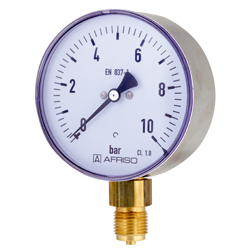 AFRISO Rohrfeder-Industriemanometer RF100I 0/10bar G1/2B radial Kl.1,0 D301 SAR 31620