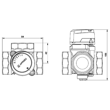 AFRISO 3-Wege-Mischventil ARV 385 Vario DN32 Rp1 1/4 BEF 108300