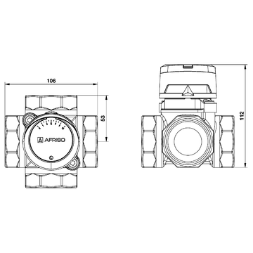 AFRISO 4-Wege-Mischventil ARV 486 DN40 Rp1 1/2 BEF 108360