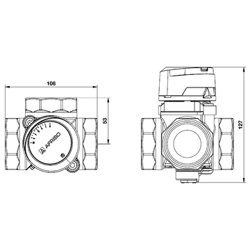 AFRISO 3-Wege-Mischventil ARV 386 Vario DN40 Rp1 1/2 BEF 108310