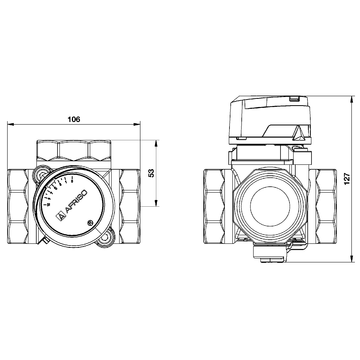 AFRISO 3-Wege-Mischventil ARV 387 Vario DN50 Rp2 BEF 108320