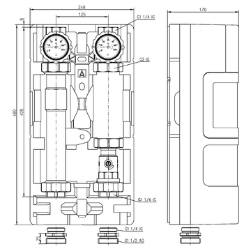 AFRISO Heizungspumpengruppe PrimoTherm® K 180-1 DN32