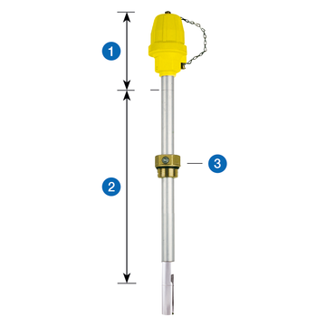 AFRISO Grenzwertgeber GWG 23-Ro 400 gelbe Armatur, Sonde 400mm VOR 75650 75660 75670 75680