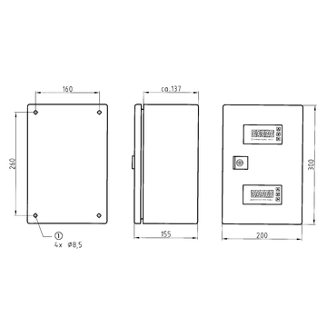 AFRISO Wandaufbaugehäuse WAG 02 BEF 96570